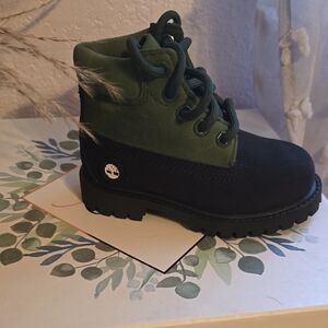Timberland Kids Forest Green and Midnight Black Boots